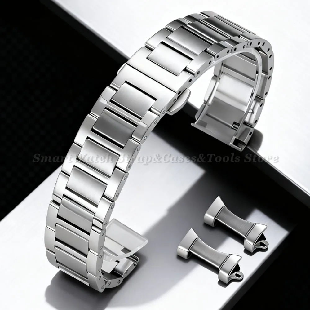 

Arc Flat End Solid Stainless Steel Watchband for Tissot Butterfly Clasp Strap 14mm 16mm 18mm 20mm 22mm WristBand Belt with Tools