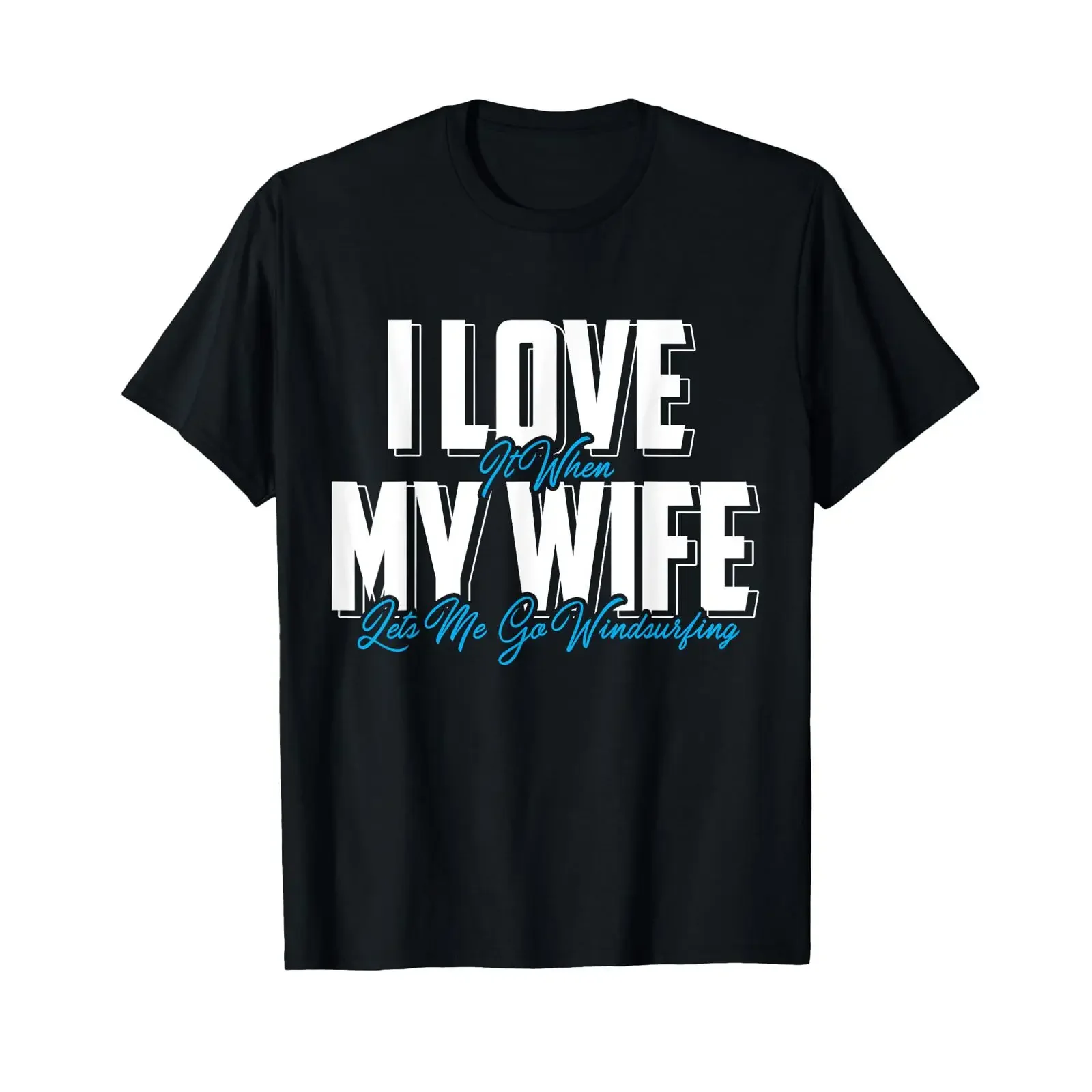 Men's Love My Wife Surfing Windsurfer Windsurfing T Shirt vintage Washed Unisex Soft Casual Comfortable Slightly Stylish