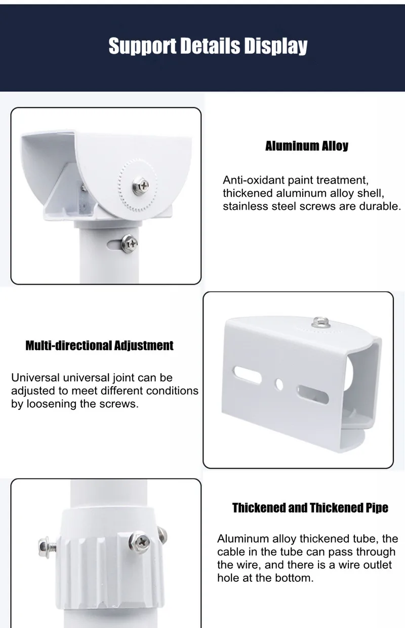 I-Type White Universal Monitoring Telescopic Bracket Bullet Security CCTV Camera Ceiling Mount Bracket Vertical Hoisting Support