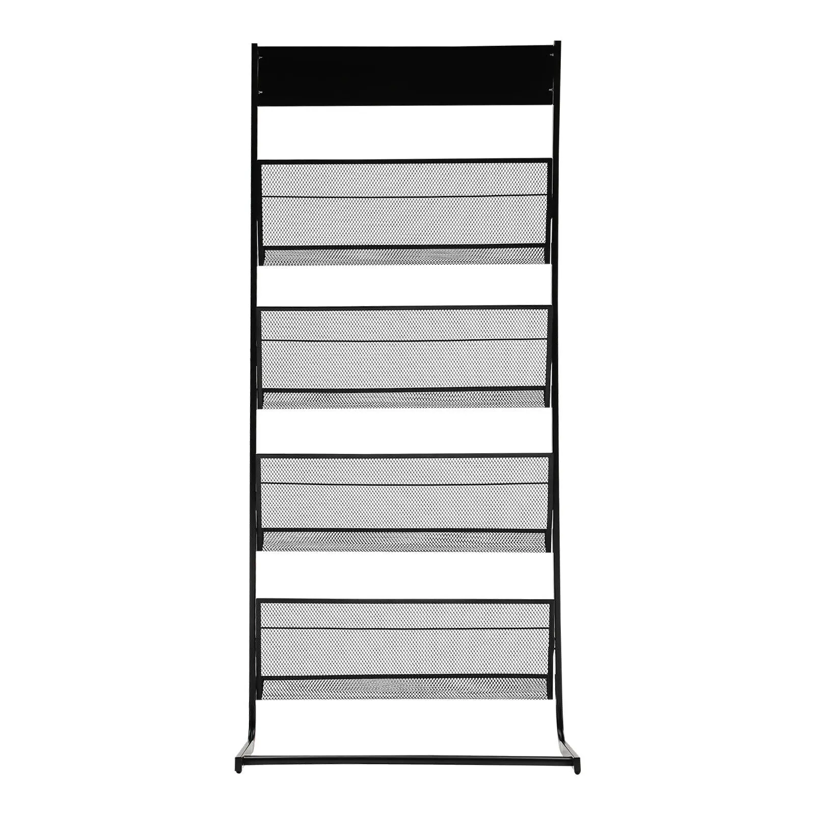 حامل مجلات مكون من 4 طبقات حامل أدب 24.80*14.17*55.91in رف صحف مكتبي لعرض مجلة الكتب #5