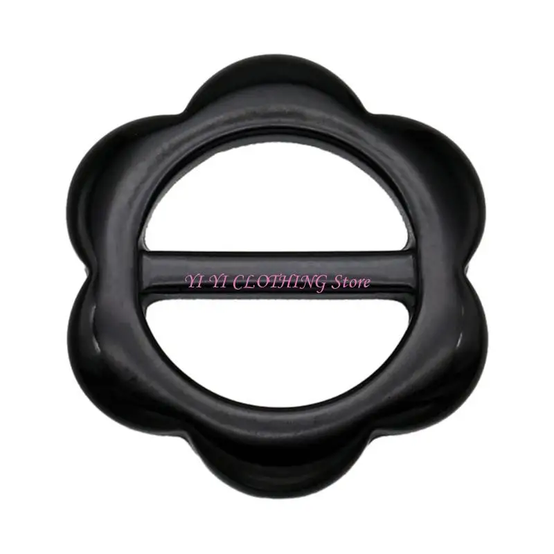 N5KF Resin Belt Buckle Suitable for Most Belt Sizes Silk Scarf Buckle with Glitter Flower Corner Buckle T Shirt Clips