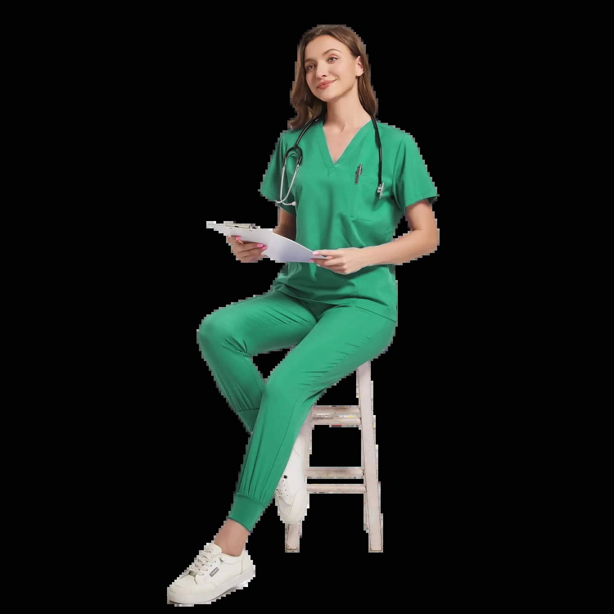 Hot Koop Medische Verpleging Scrubs Scrub Sets Ziekenhuis Uniformen Korte Mouw Tops Jogger Broek Uniform Vrouwen Verpleegkundige