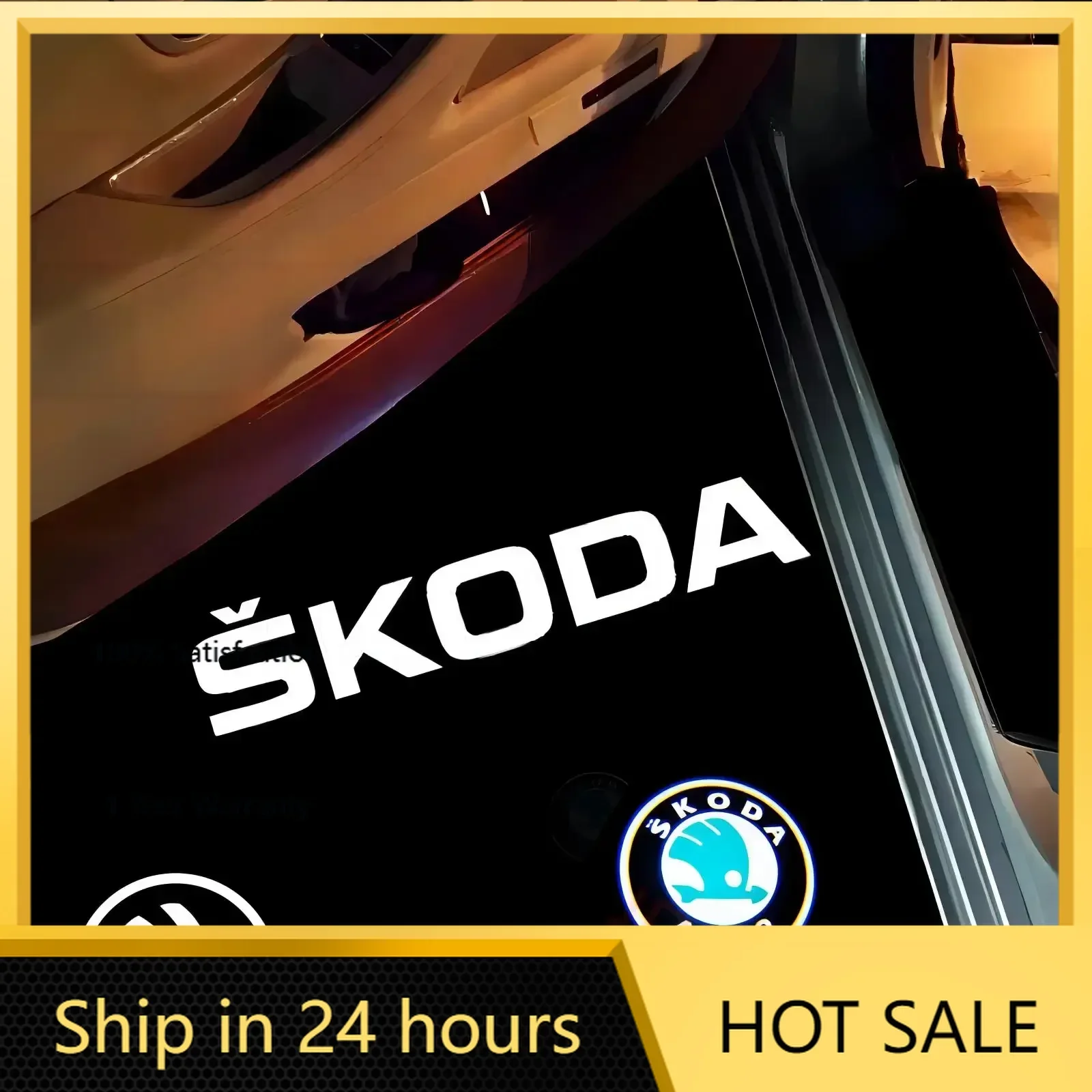 

Автомобильная наклейка 2026, горячая дверь автомобиля с логотипом, приветственный теневой свет, светодиодный проектор, призрачная лампа для Skoda VRS Octavia 5 A5 2001-2013 2008 2009