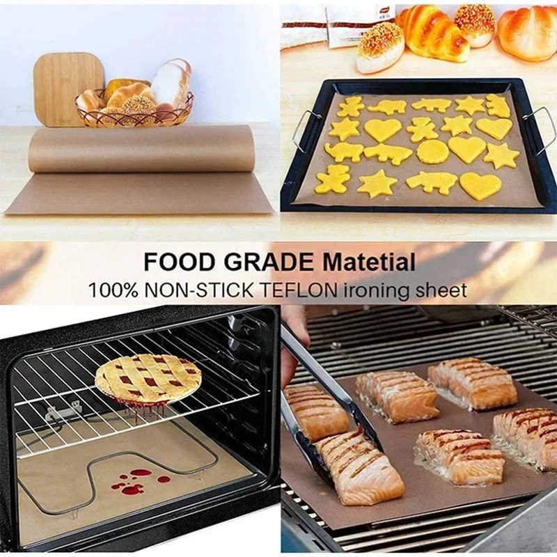 3Pcs 30*40cm Resuable Resistant Oven Liner Sheet Oil-Proof Paper Pad Washable BBQ Baking Mat Macaron Cookie Kitchen Baking Tools