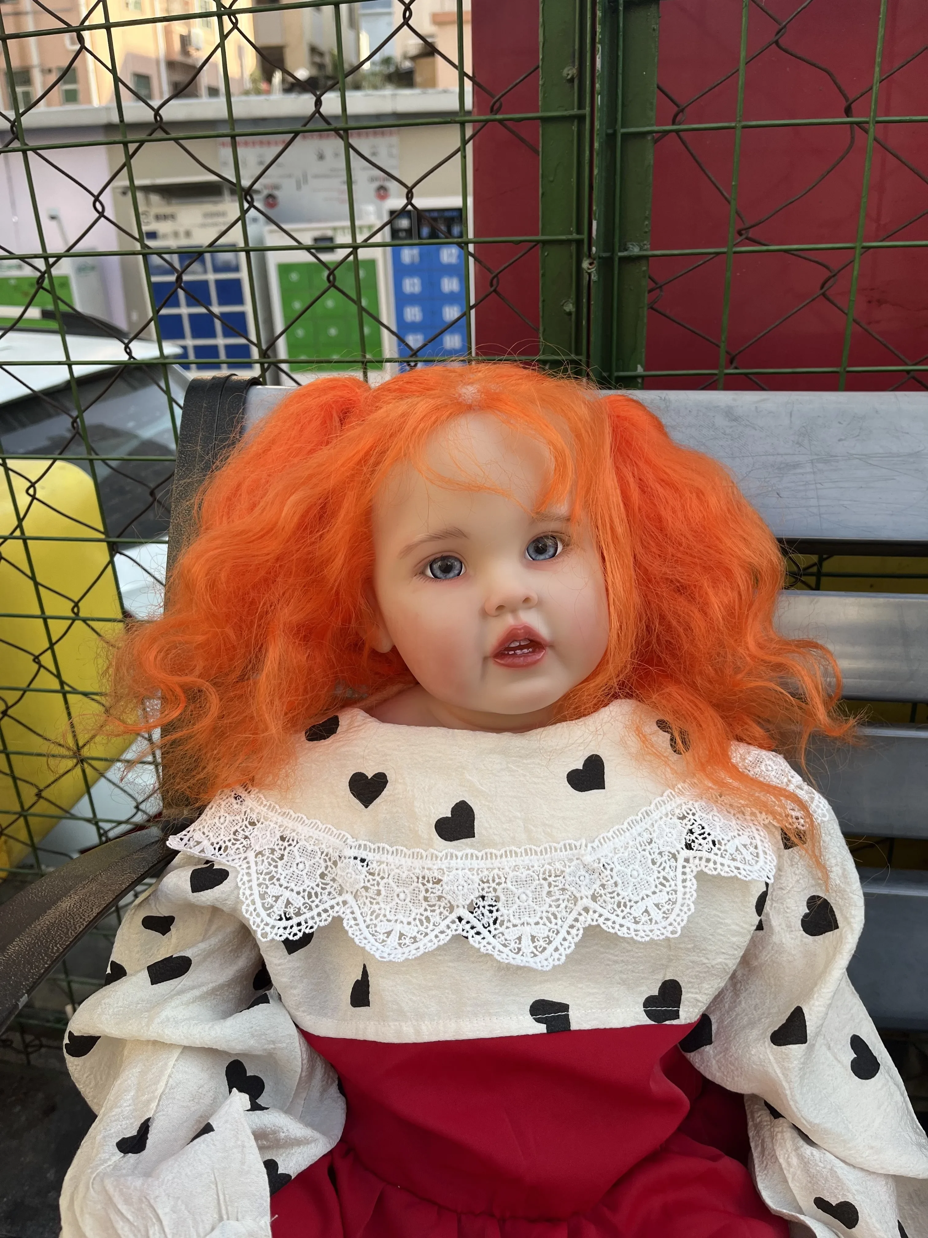 SINO-BB Customized Limited Supply 32inch Reborn Baby Doll Dimple Real Pics With Orange Hair Already Finished Doll Christmas Gift