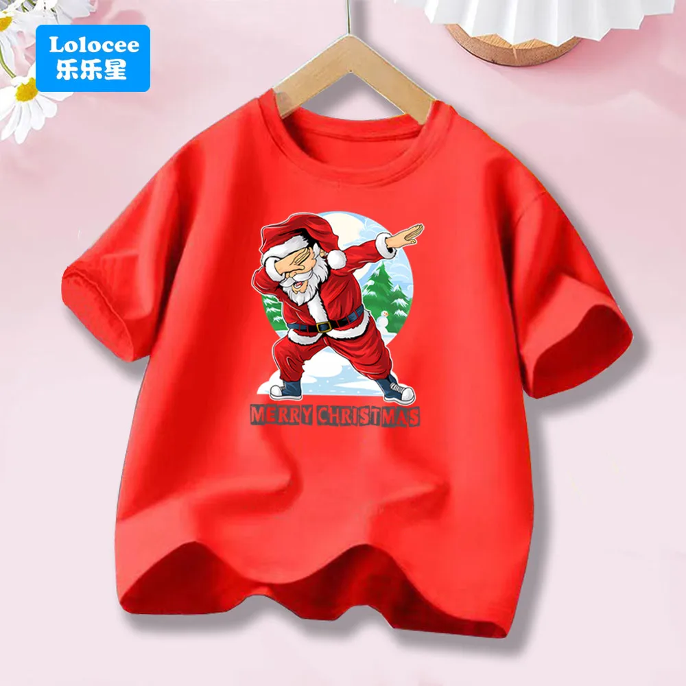 عيد الميلاد الرقص سانتا زي Dabbing تي شيرت للفتيات عيد الميلاد تي شيرت ريترو عادية العصرية الجمالية المحملة بلوزات على الموضة SDLL1