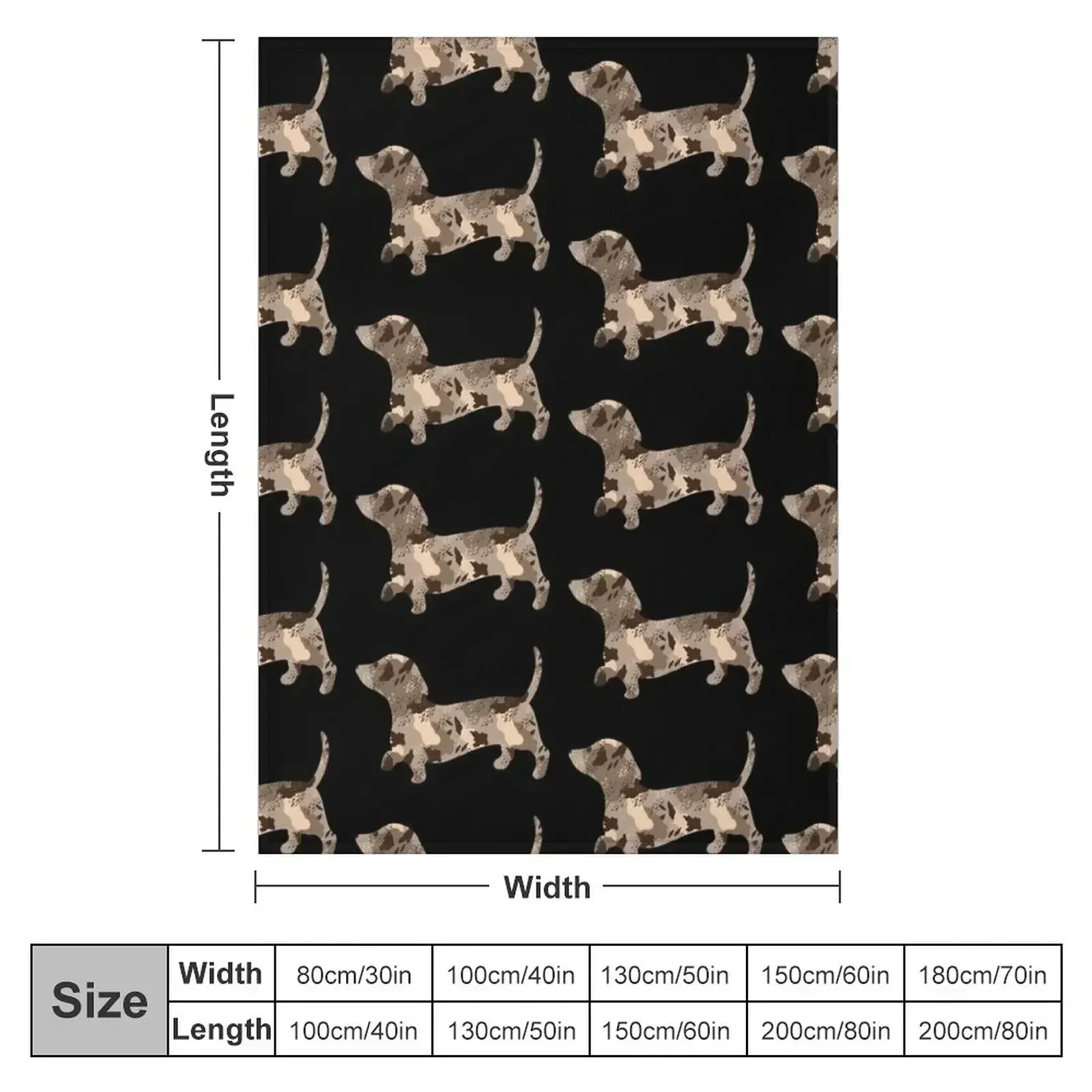 Dapple Dachshund Dog Pattern Throw Blanket Camping Plaid on the sofa Blankets