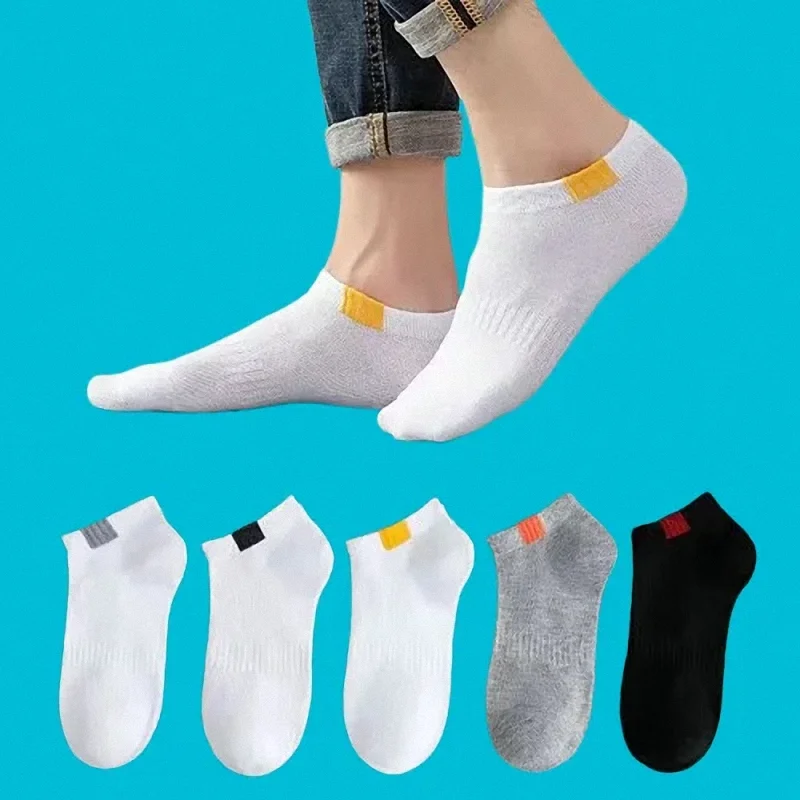 

5/10 Pairs 2024 New Solid Color Casual Cotton Short Socks Fashion Breathable Boat Socks Low Casual Comfortable Men Socks