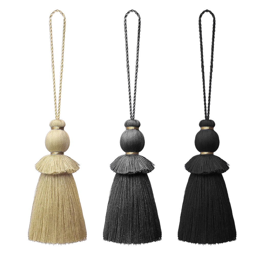 Curtain Tassels Soft Elegant Handmade Tassels with Cord Loop DIY Accessories for Curtain Door Knob Pillows.