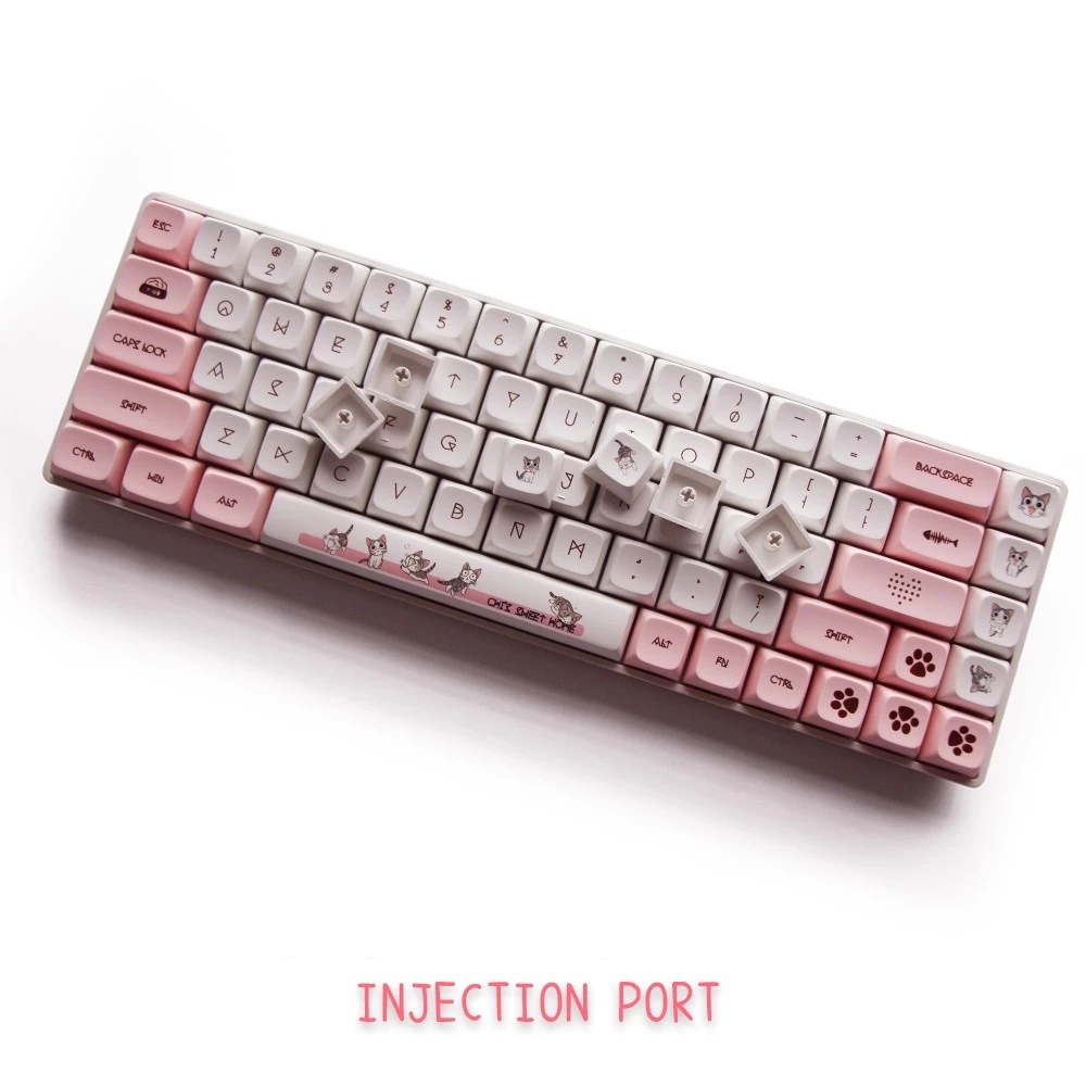 134 Key/set Chi's Cat Keycaps PBT Dye Sublimation Key Caps XDA Profile Cheese Cats Keycap With ISO Enter 1.75u 2u Shift