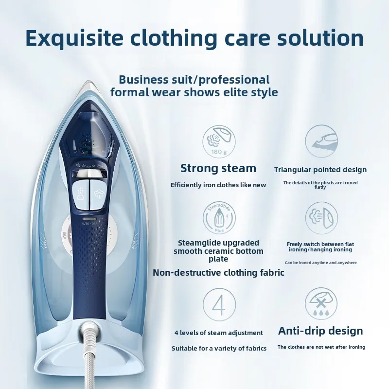 Household high-power steam hand-held pressurized ironing machine