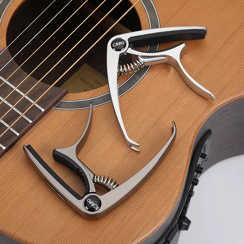 3-in-1 Zinc Alloy Clamp Guitar Capo Built-in Pick Slot & & Bridge Pin Lifter for Steel/Nylon Strings〔YY26〕