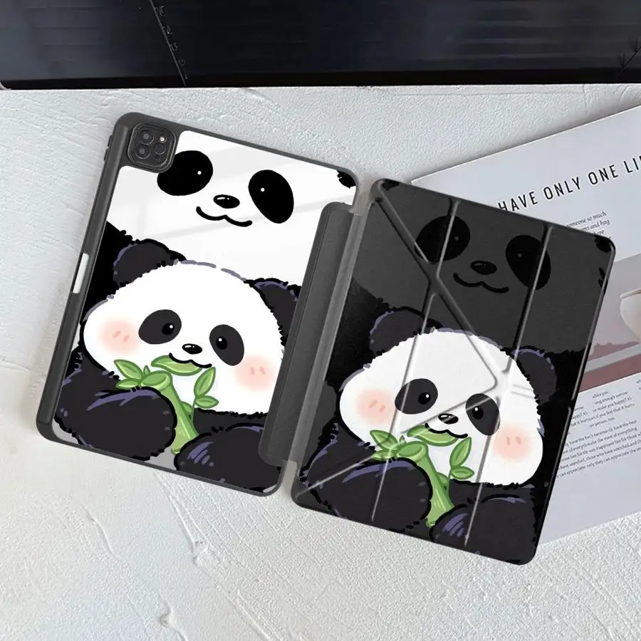 Holder Cover Tablet Case For iPad Air 4 5 M3 M2 M4 11inch Pro 2025 Mini 6 7 Pro 11 10 9 8 7 th 12.9inch Cartoon Cute Panda