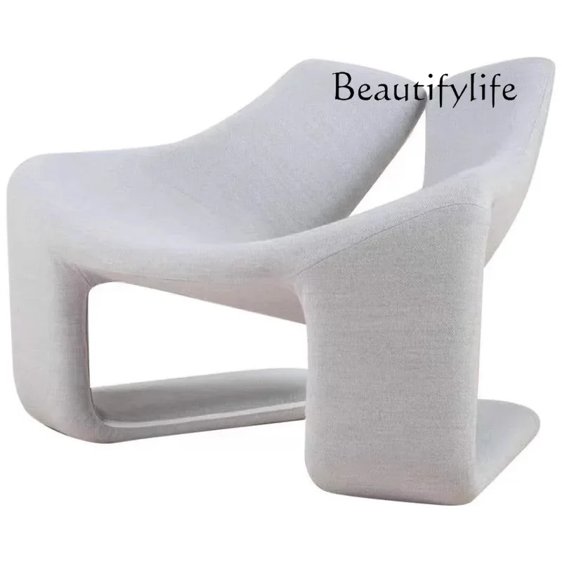 

Leisure Chair Fiberglass Hollow-out Special-Shaped Fabric Armchair Creative Artistic Living Room Model Room Lazy Bone Chair