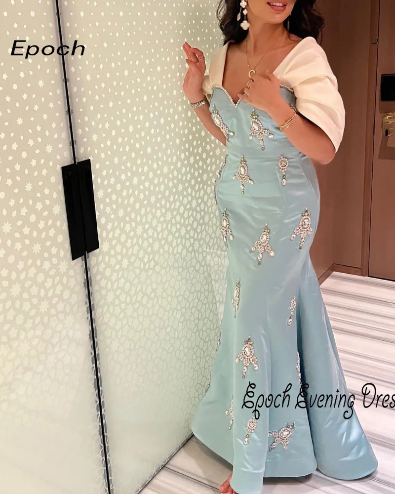 Epoch Women's Luxury Evening Dress 2024 فساتين سهره سعوديه Elegant Crystal A-Line Off The Shoulder Formal Cocktail Prom Gown