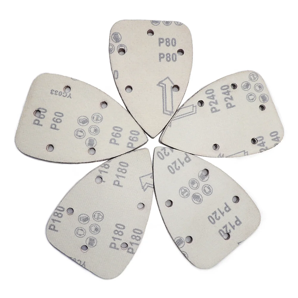 60PCS Mouse Detail Sander Sandpaper P40-P240 Grits Assorted Sanding Pads Triangular Sander Sandpaper for 140mm Sanding Machine