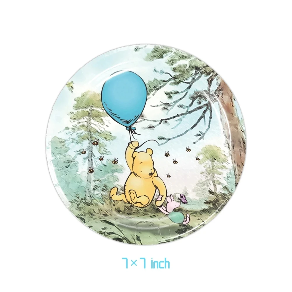Winnie Puuh Geburtstagsdekoration Puuh-Bär Teller Tischdecken Servietten Banner Becher Kindergeburtstag Geschenke Babyparty