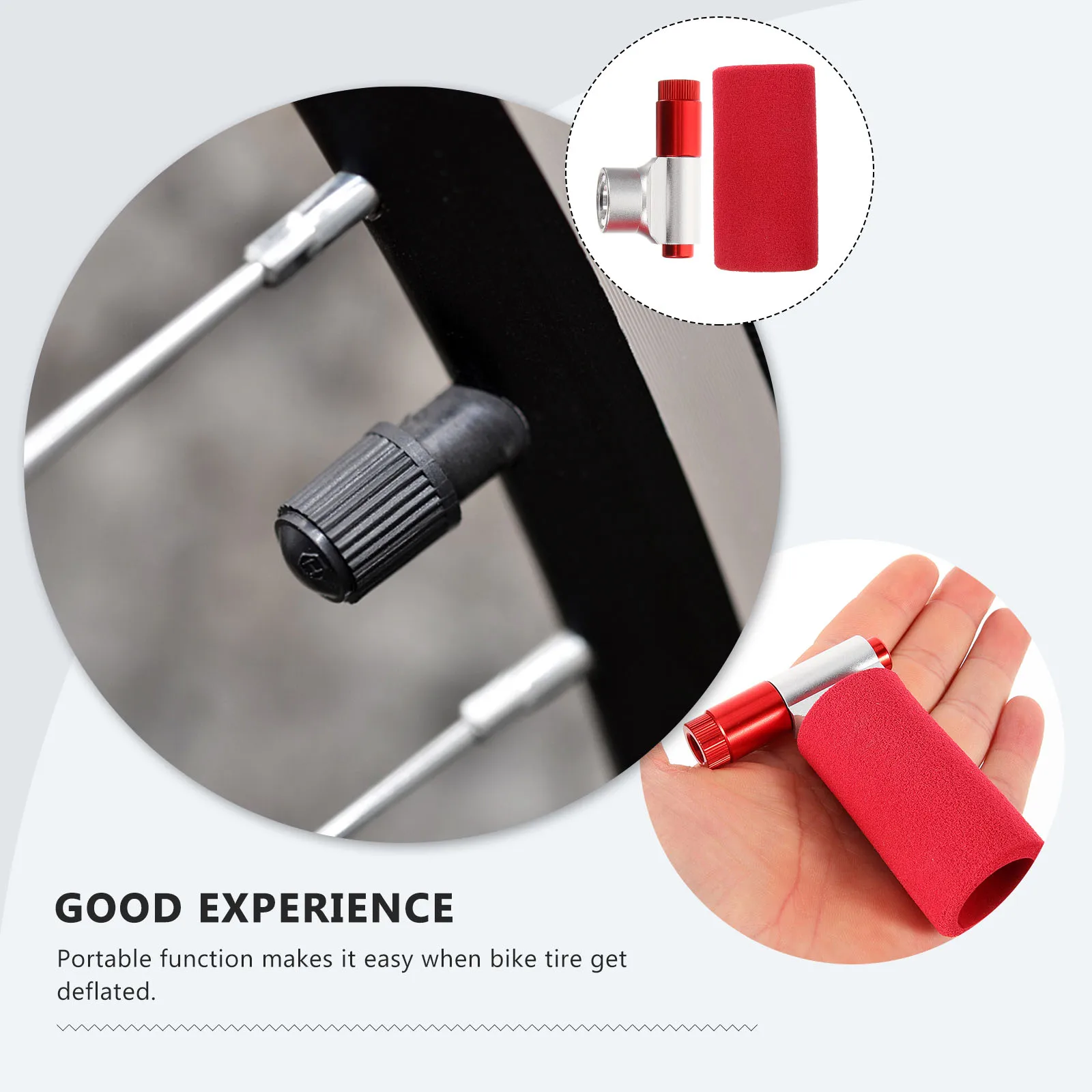 

1pc Mini Bike Inflator Portable Co2 Tire Inflator Aluminum Road Cycling Mountain Biking Emergency Repair Tool No Gas
