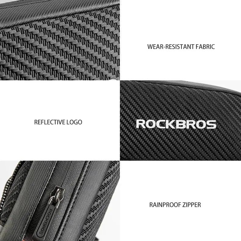 ROCKBROS Fahrradtasche Wasserdicht Reflektierend Vordere Oberrohr-Tasche Ultraleichte Fahrradtasche Radfahrtasche Touren-Ausrüstung – Detail 9