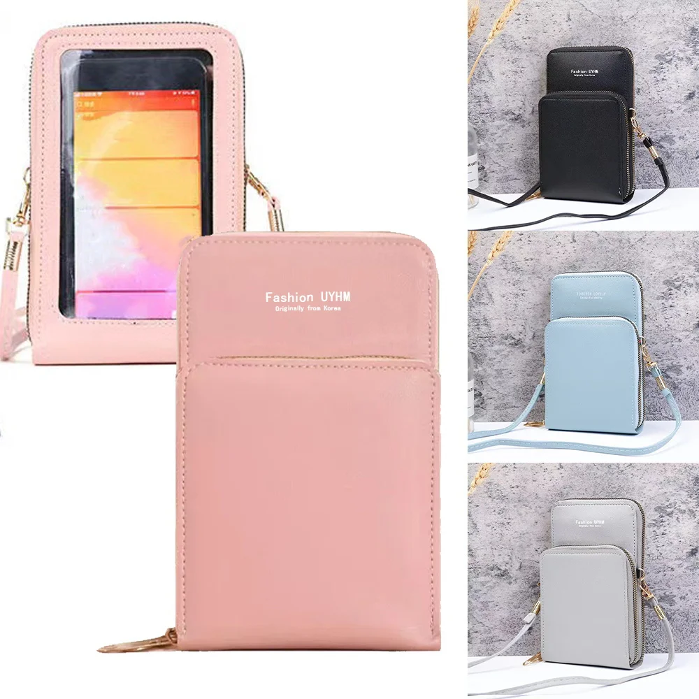 Phone Wallets Shoulder Crossbody Bags Purse Women Handbags Touch Screen Cell Card Pack Leather Card Holders Messenger Bag Clutch