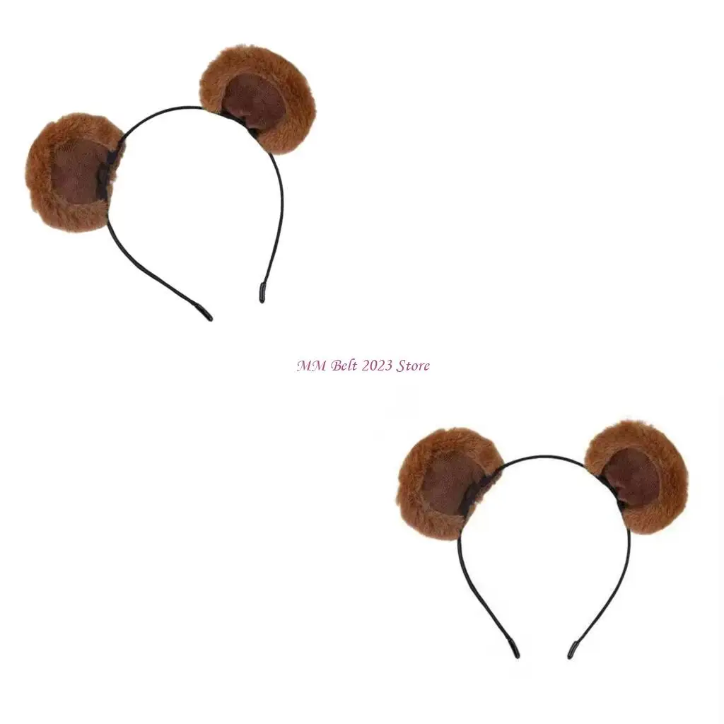 

49ME Breathable Cloth Hairband With Plush Bear Ears Perfect For Infants And Toddler