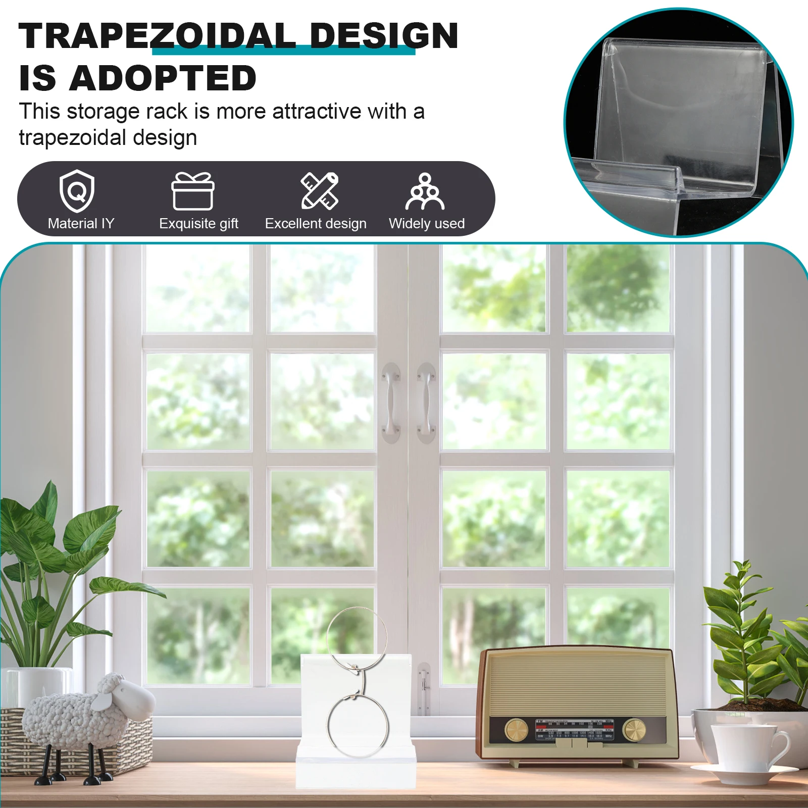 

6 Pcs Plastic Wallet Holder Display Stand Sign Table Top Purse Racks Desktop Card Storage Portable