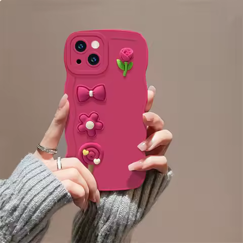 3D Flower Candy Soft Silicone Phone Case For Samsung Galaxy S23 Ultra S22 Plus S21FE S20 A33 A53 A73 Shockproof Jelly Cover
