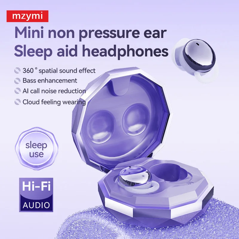 mzymi Sleeping Wireless Earbuds ENC Bluetooth5.4 Earphones InEar OEM Noise Cancelling Headphone sport Stereo Headset For XIAOMI