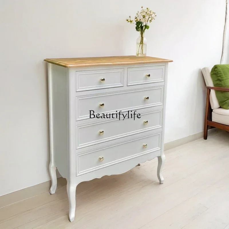 

ls 42American Korean retro light luxury gray champagne storage chest of drawers bedroom wardrobe