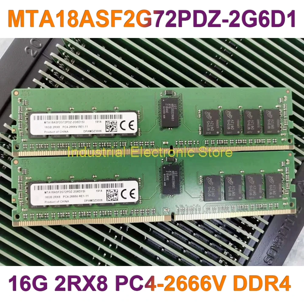 

1Pcs For MT Memory 16GB 16G 2RX8 PC4-2666V DDR4 REG RAM MTA18ASF2G72PDZ-2G6D1