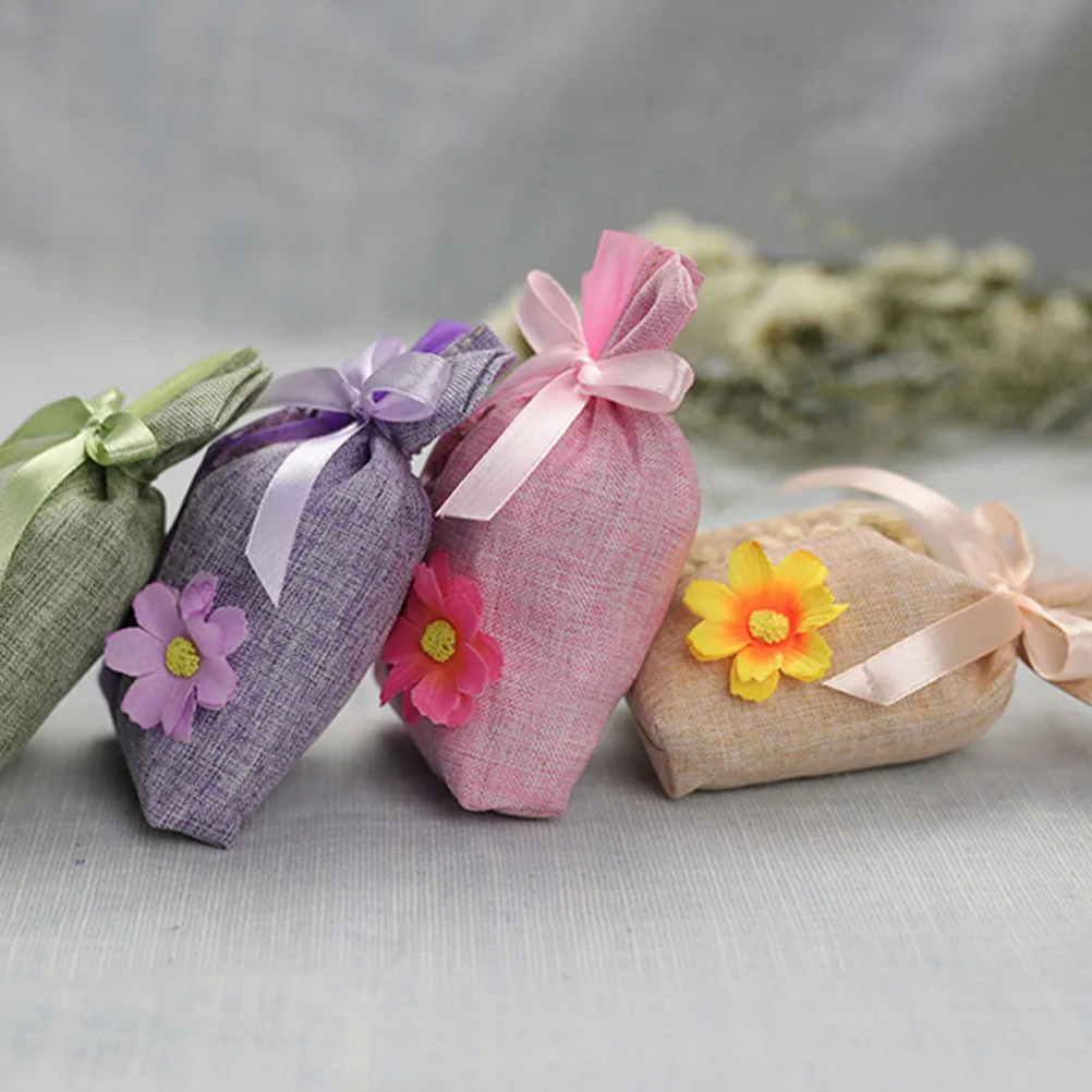 

8Pcs Floral Drawstring Sachet Bag Linen Pouch for Lavender Spice Tea Herb Storage Multi Color Small Decorative Pouch Gift Bag