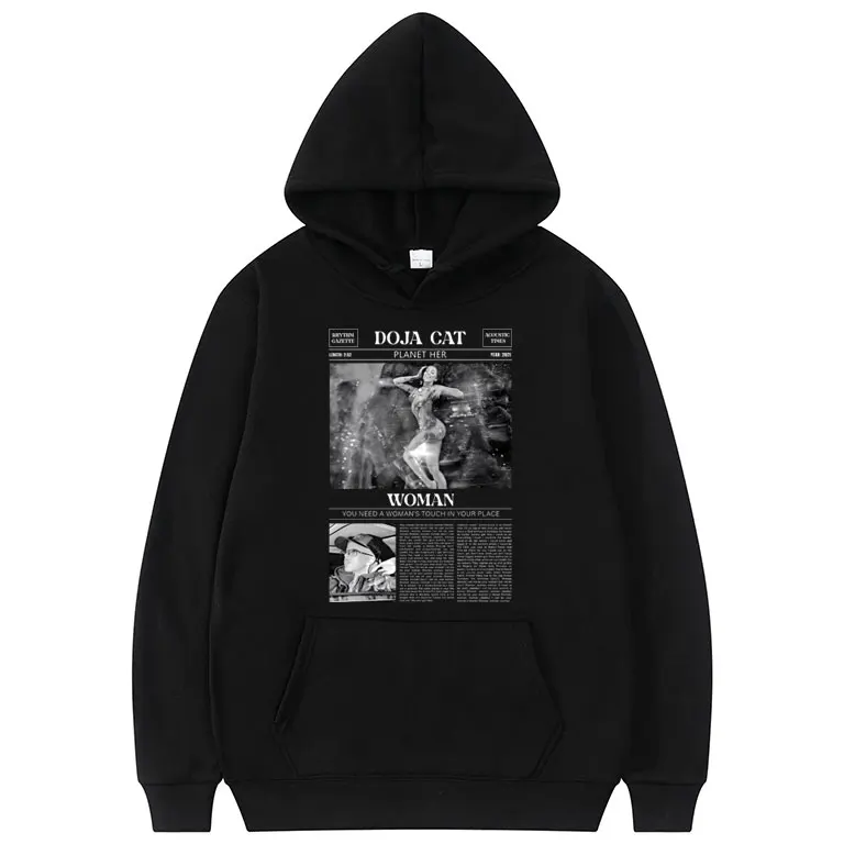 

Rapper Doja Cat Planet Her Graphic Hoodie Men Women Hip Hop Oversized Sweatshirt Male Fleece Cotton Hoodies Men's Streetwear