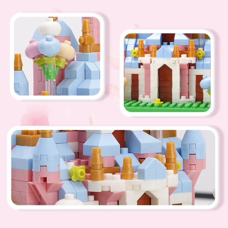 Creative Fairy Tale Build Brick Micro Diamond Block World Famous City Fairyland Mini Princess Castle Nanobricks Educational Toys