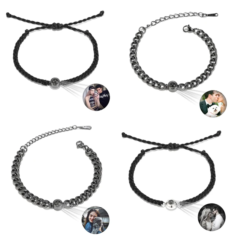 

Custom Bracelet Personalized Photo Projection Bracelet Custom Stainless Steel Projection Bracelets Memory Jewelry for Gifts