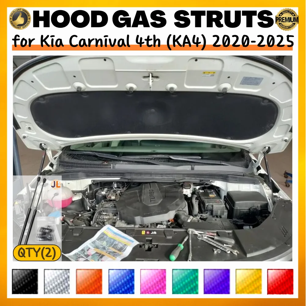 

Qty(2) Hood Struts for Kia Carnival 4th (KA4) 2020-2025 Front Bonnet Modify Gas Springs Shock Absorber Lift Supports Dampers