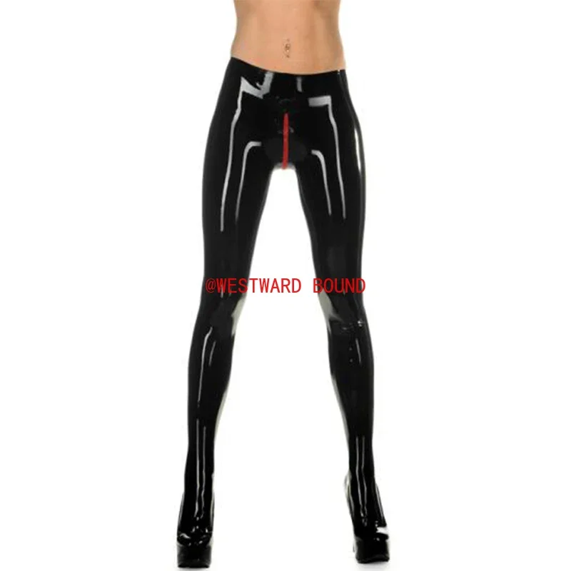 

Latex Pants Leggings With Socks Rubber Unisex Trousers Leggings Costume With crotch Zipper club wear customized