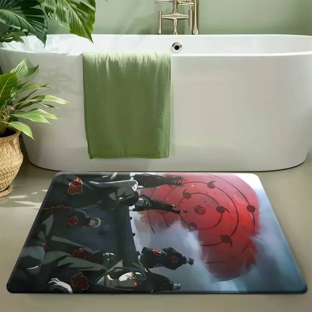 

Коврик для ванной с принтом персонажей Акацуки и сценой Бесконечного Цукуёми из аниме «Наруто», нескользящий, впитывающий, моющийся, для душа и ванны