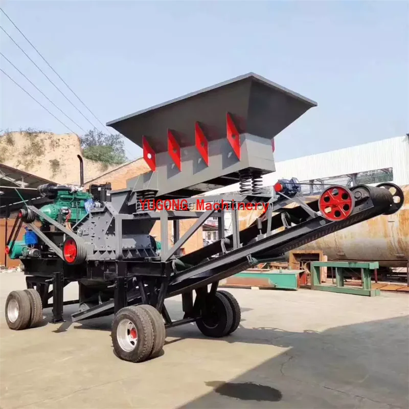 Mobile Roller Crusher With PLC Control And AC Motor For Gold/Ore & Quarry Mining-High Productivity Vibrating Screen Crusher