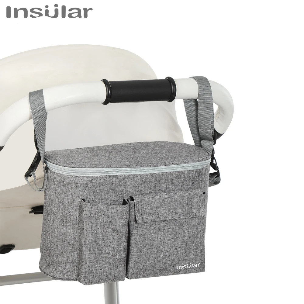 INSULAR-Baby Stroller Bag Organizador, porta-copos, sacos de fraldas, maternidade Nappy Bag, acessórios para transporte portátil