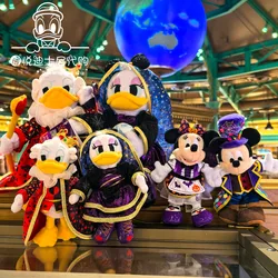 Original Shanghai Disney 2024 Halloween Mickey Minnie Donald and Daisy Cartoon Plush Doll Keychains