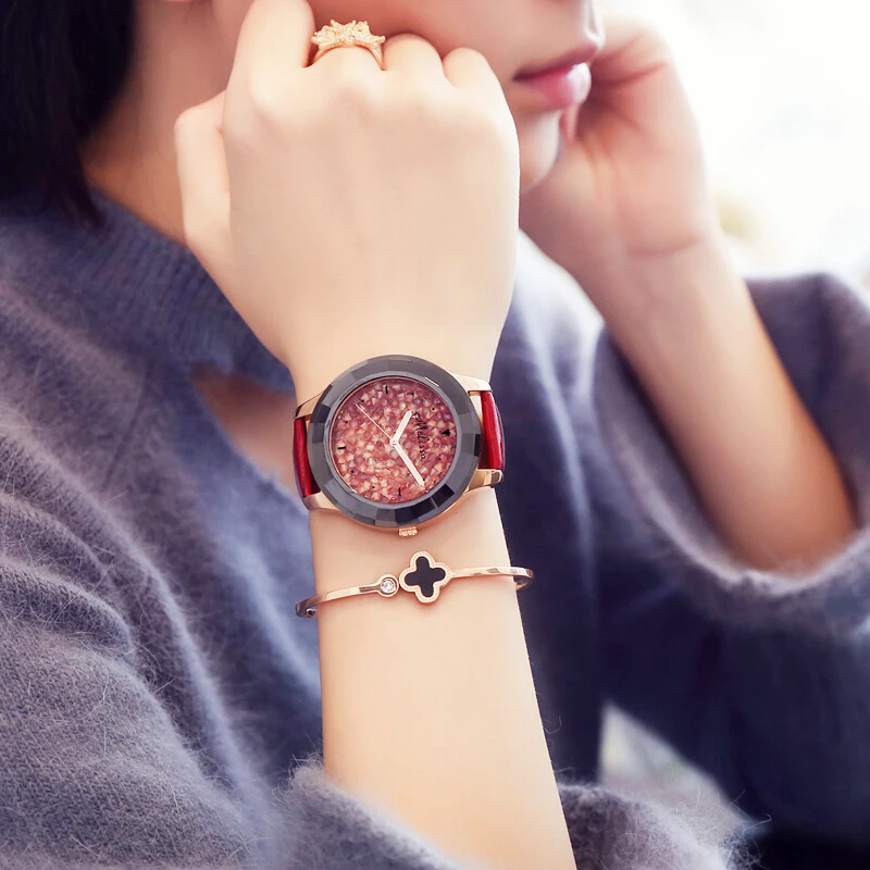 Luxury Melissa Lady Women\'s Watch Ceramic Full Rhinestone Crystal Fashion Hour Dress Bracelet Clock Stars Girl Birthday Gift Box