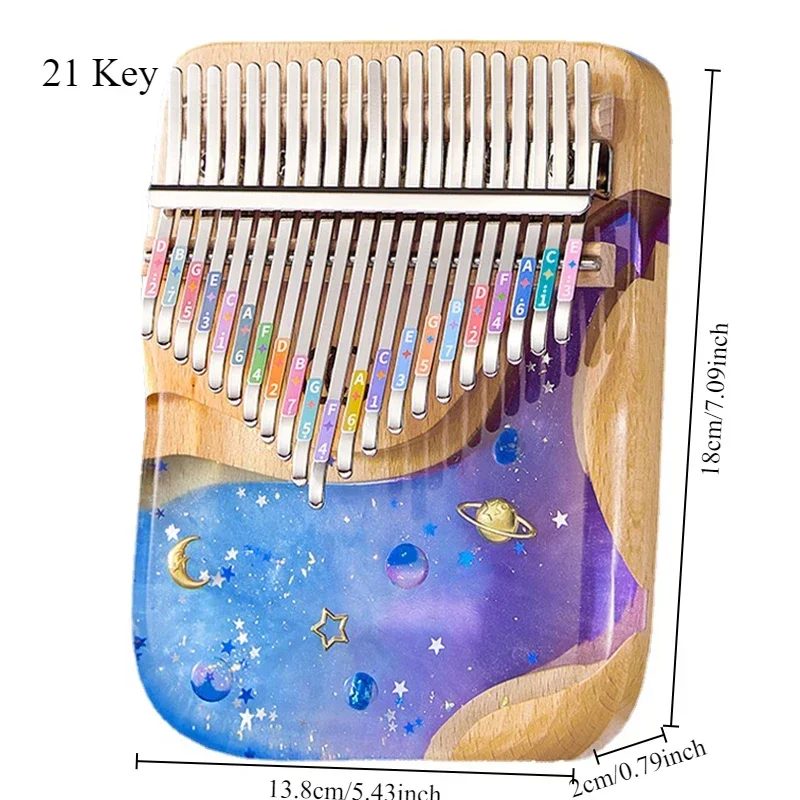 CEGA Creative Kalimba Portable Thumb Piano 17 21 Key Calimba Professional Musical Keyboard Beginner Kalimbas Epoxy Resin Gifts