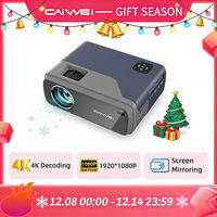 CAIWEI A6+AB Full HD 1080P Projector 4K Portable Android for Movies Home Theather WiFi Bluetooth Smart Beamer Video Projectors