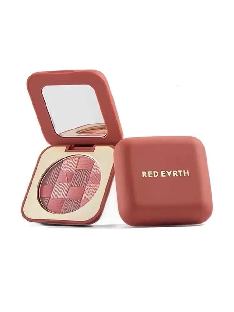 Original RED EARTH Interwoven Inspired Blush Fine Powder Nude Natural Blush Face Highlighter Finisher Cosmetics Rare Beauty