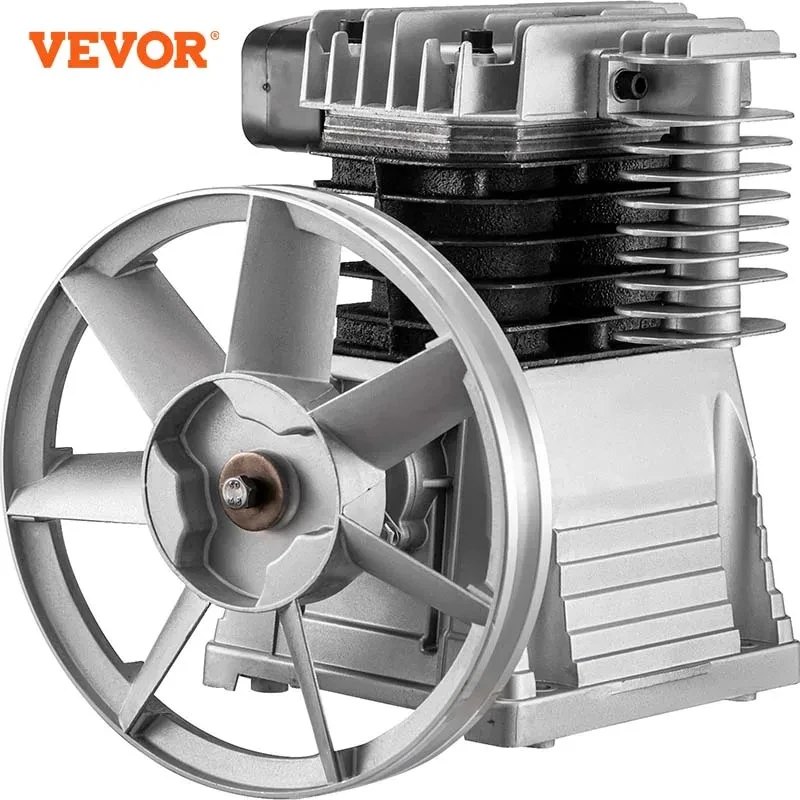 VEVOR Air Compressor Heads Piston Twin Cylinder Single Stage 2.2KW 375 L/MIN 12CFM 11 Bar 159.5PSI 1300RPM for Chemical Textile