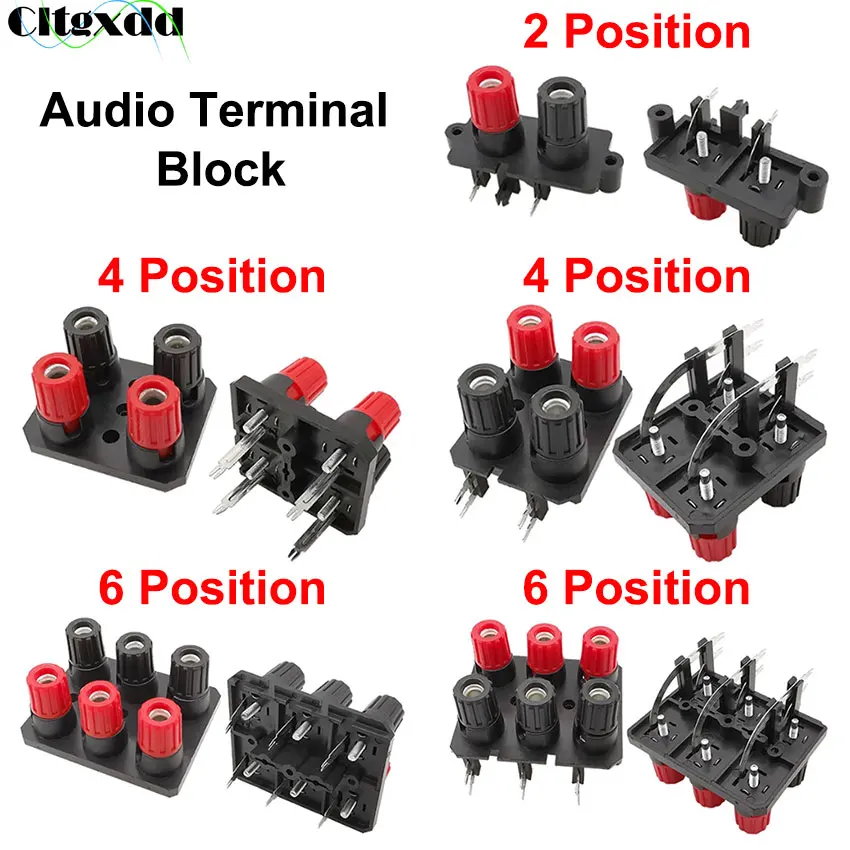 

1 Piece WP 2 4 6 Position External Audio Jack 4mm Banana Female Socket Connector Speaker Amplifier Screw Post Terminal Block