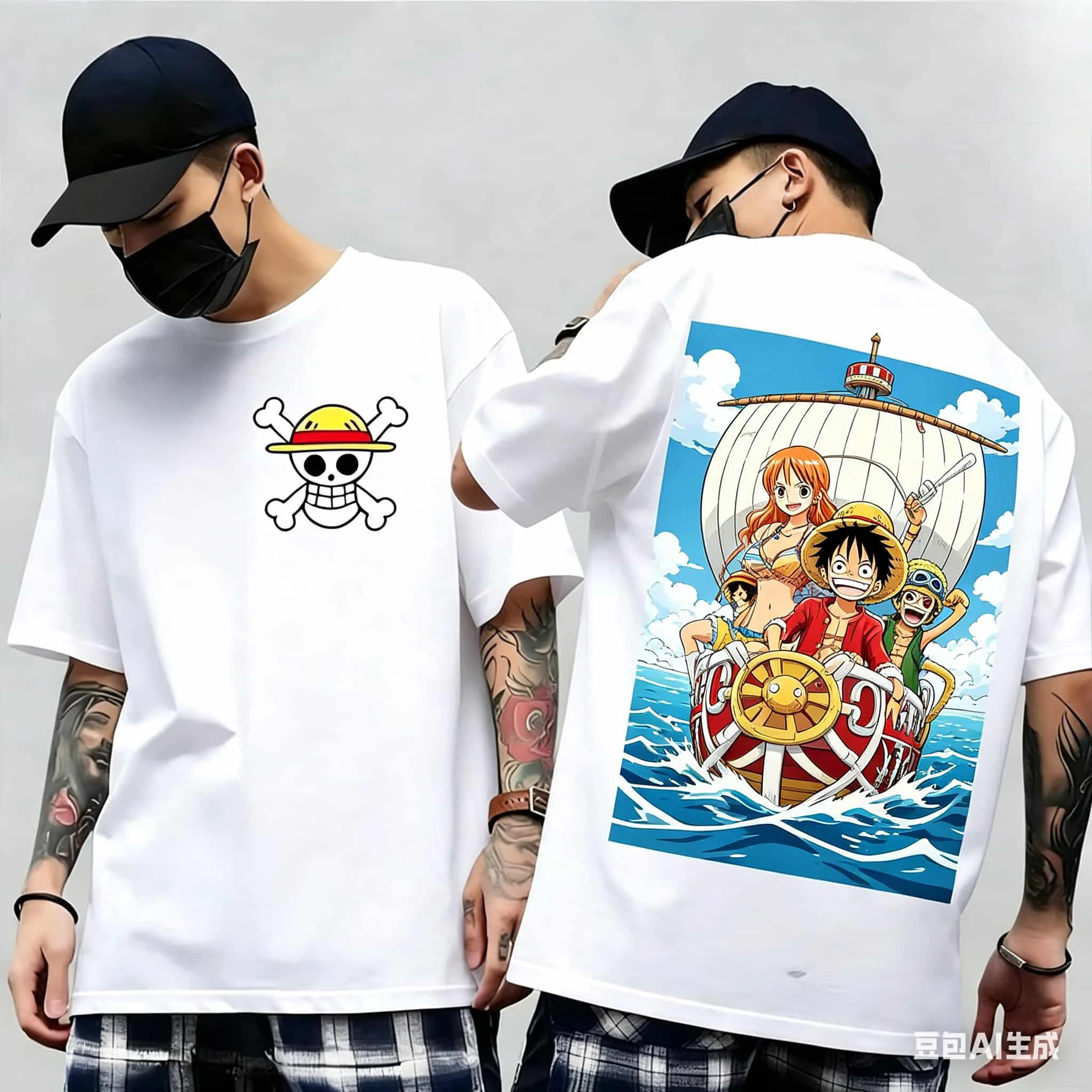

One Piece Japanese Anime Printed Men's T-Shirt Roronoa Zoro Boy Harajuku Short Sleeve Tee Unisex Luffy Top Family Matching