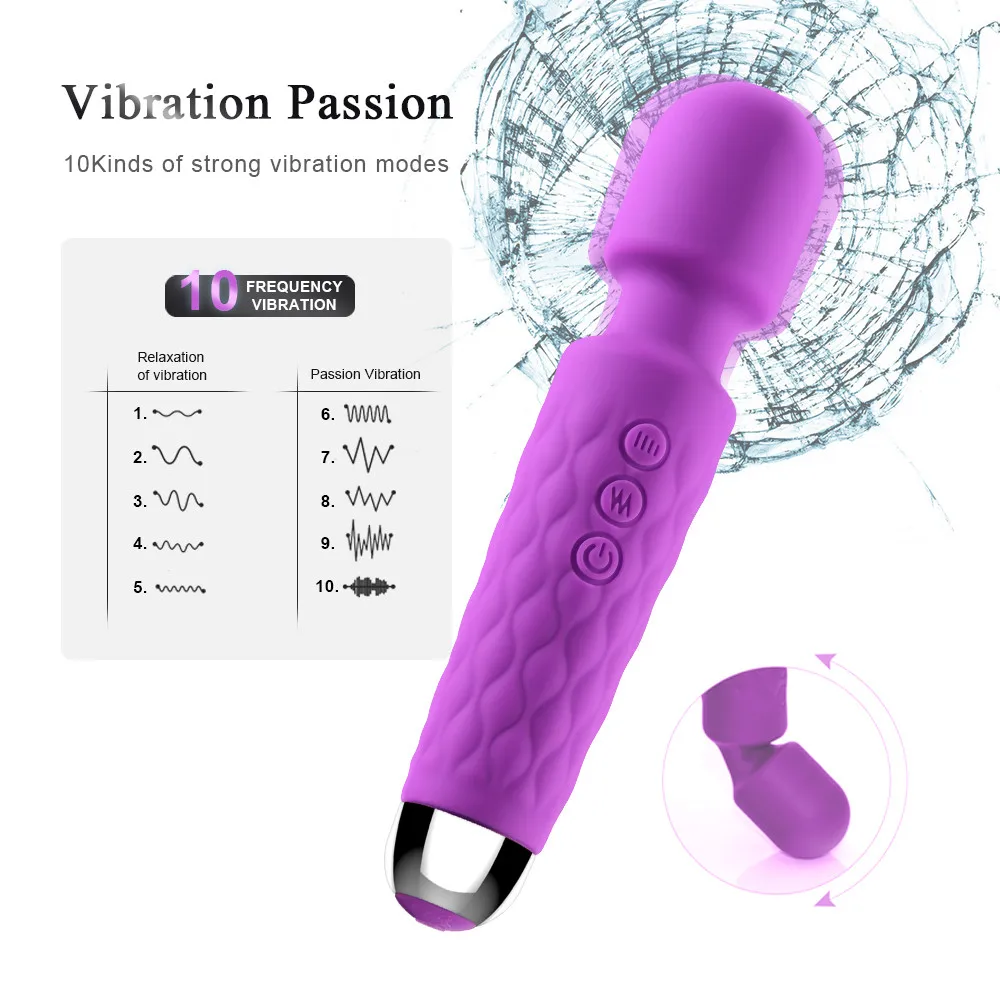 Dildos AV Vibrator mesin seks tongkat sihir untuk wanita Stimulator klitoris G Spot pijat Vibrator Masturbator Wanita mainan seks dewasa