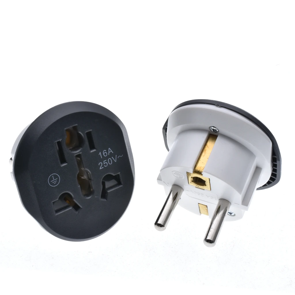 Universal to EU Schuko Electrical Plug Adapter Multi Outlet AC100~250V 16A