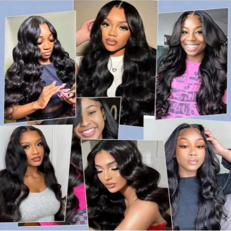 1/3/4 шт., пучки человеческих волос, натуральный черный цвет, объемная волна, наращивание человеческих волос для всего головы, двойные пучки утка для женщин, 42 дюйма